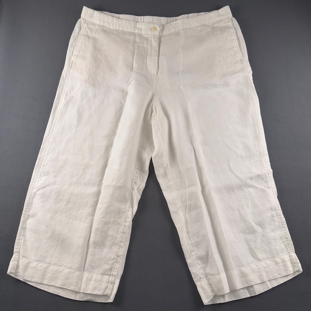 J.Jill Love Linen White Wide Leg Crop Pants 3X WPT290001